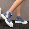 Мода Большой Размер 2025 Обувь Женская Высокий Верх Женские Вулканизированные Туфли Уличные Женские Кроссовки Платформа Повседневная Джинсовая Женская Повседневная Обувь