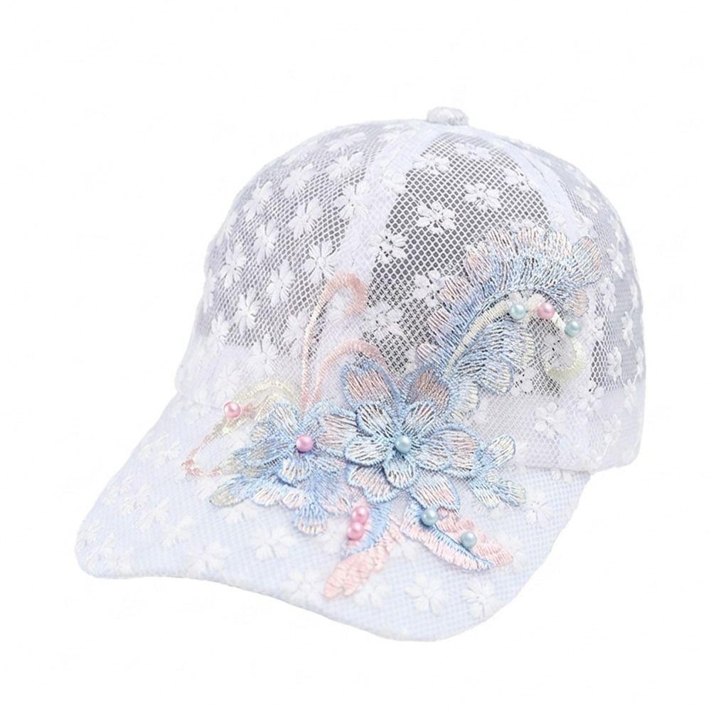 Embroidered Flowers Hollow Out Baseball Cap Breathable Baseball Cap  Sunscreen Protection