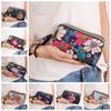 Waterproof Canvas Wallet Print Three Zippers Bags Simple Flower Coin Purse  Ladies