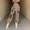 InstaHot Women Sweat Pant Harajuku Cartoon Printed Trousers Jogger 2021 Drawstring Cargo Pant Streetwear Casual Sweatpant Autumn