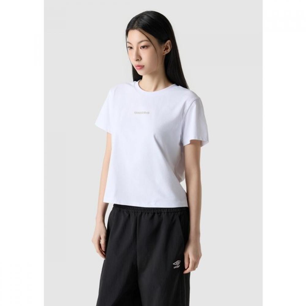Umbro FreSh Women S LeTTering Crop ShorT Sleeve T ShirT ur122SrS11 Blk