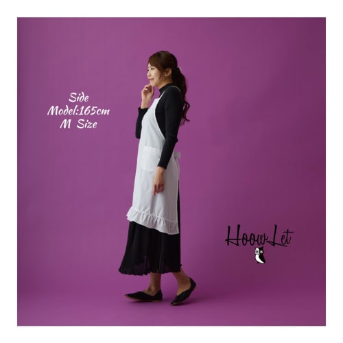 HoowLet Back Cross Apron, Formal Salon Apron for Weddings, Funerals, and Other Ceremonies, Lace, Cute, Stylish, Solid Color, Simple, Classic, Black, W