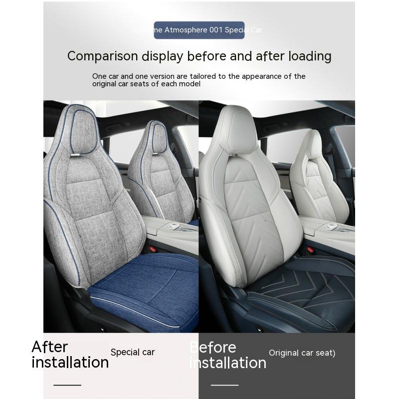 Чехлы на автомобильные сиденья для Zeekr 001, не подходят для использования в других моделях, чехлы на сиденья из высококачественного хлопка и льна.