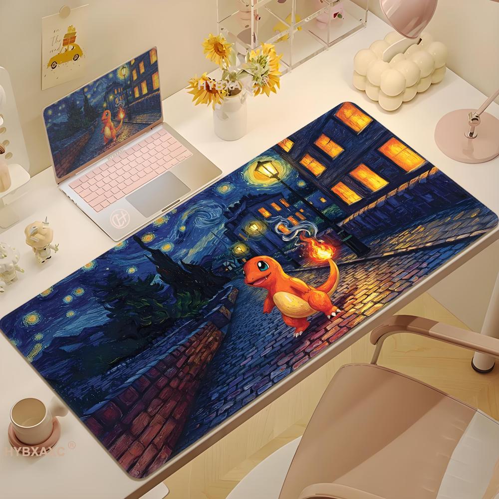 Милая Игровая Коврик для Мыши Psyduck ПК Пикачу Геймер Шкаф Коврик для Клавиатуры P Покемоны Стол Коврик для Мыши Ковер Звездная Ночь Коврик для Мыши