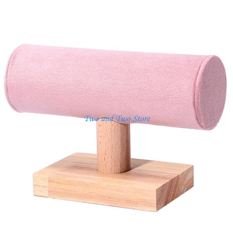 HX6F Wooden Display Stand Jewelry Storage Shelf Bracelet Bangles Wristchain