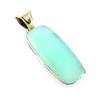 Natural Chrysoprase Gemstone 925 Sterling Silver Gift Two Tone Pendant 2'' p4V71