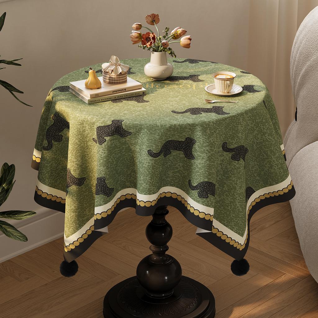 Средневековая круглая скатерть в французском ретро-стиле, легкая роскошь, ощущение высокого класса, круглая накидка на кофейный столик, создающая атмосферу