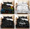 Mathematical Formulas Bedding Set Black Bedding Set Quilt Cover Pillow Cover Bed Sheet/Double King 2/3 Piece Bedroom Decoration