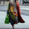 Europe And The United States Fall Women's Long-sleeved Lapel Coat Printed Tweed Long Coat