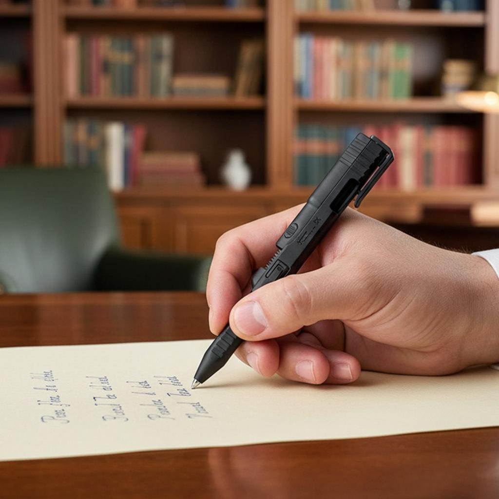 Tactical 3D Printed Slide Action Pens EDC with Case Creative Novelty Writing Tool Refillable Smooth Ink Pen for Men Gift