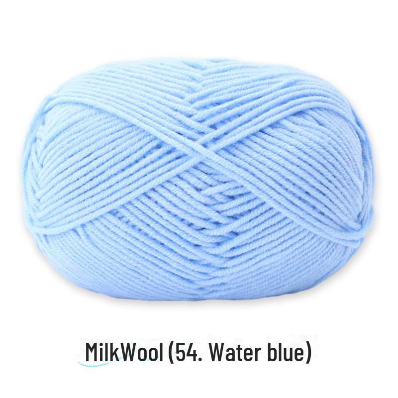 4-Strand Combed Milk Cotton Yarn Ball for DIY Crochet: Doll Making & Baby Sweater/Scarf Kit