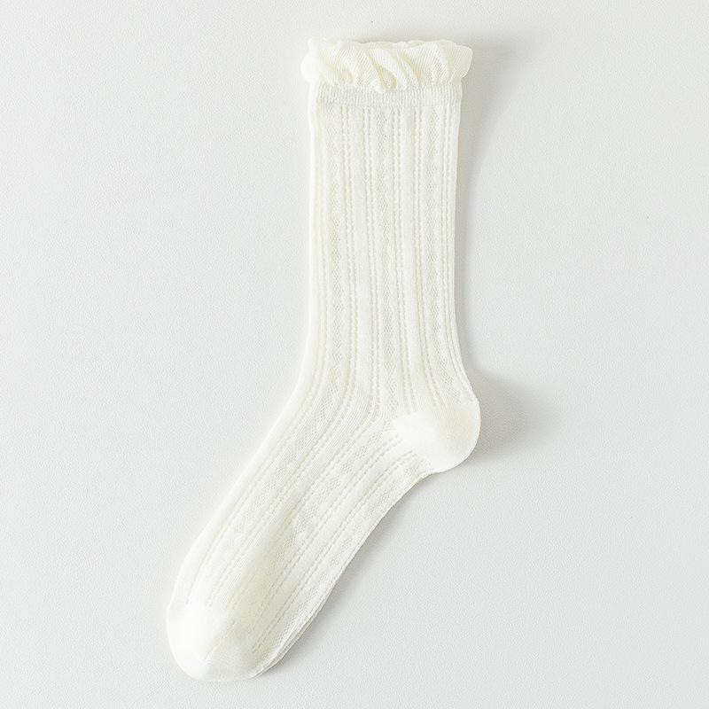 Women's Summer Thin Sweat Absorbing Breathable Mesh Pure Cotton Bottom Drum Pile Cotton Socks