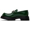 Gucci Лоферы из переплетенной кожи Мужские Зеленый Черный 752093 DS800 3154