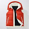 Mens Hooded Spliced Cotton Vest Warm Graphene Lining Loose Fit Teenagers Outdoor Sports