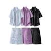 Mens Quick-Dry Sport Set With Stand Collar Zipper Top Breathable Shorts Lightweight Athletic Wear