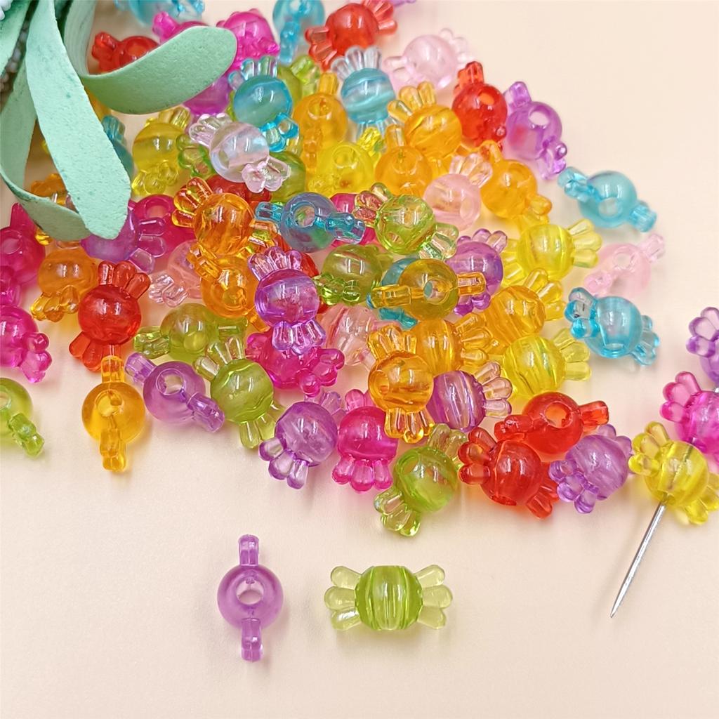 Home Party Supplies Hand-Beaded Mixed Color Flower Heart Shell Candy Candy Color DIY Loose Beads Beads With Hole Crafted 150Pcs for Jewelry Making