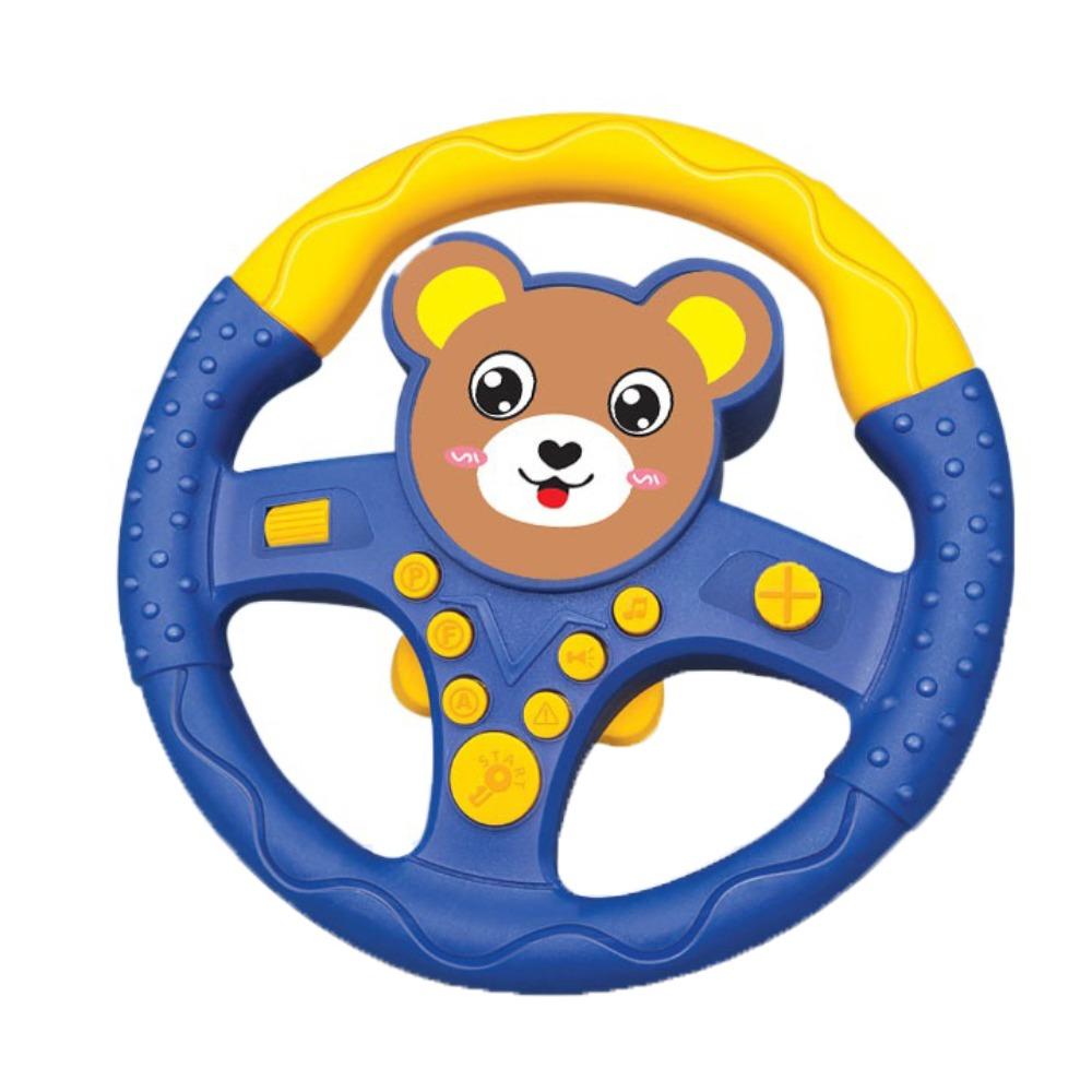 Multi Functional Cartoon Copilot Steering Wheel Montessori Simulate Driving Car Toy Children Gift