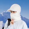 Winter Plush Hat Bib One-piece Knitted Hat Ladies Cycling Face Covering Ear Protection Warm Woolen Pullover Hat