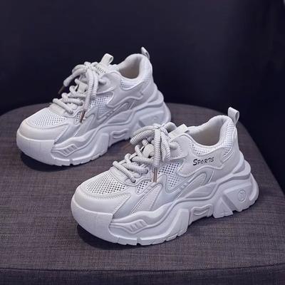 Кроссовки женские амортизирующие новые весенне-летние на толстой подошве универсальные дышащие спортивные и для отдыха детские