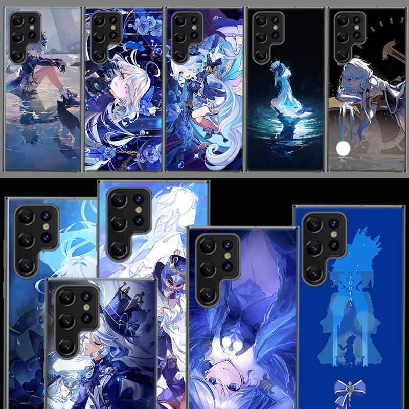 Cute Furina Genshin Impact Capa Phone Case For Samsung S26 Ultra S25 Edge Galaxy S23 S21 S20 S24 FE S22 S10 Plus Cover Clear TPU