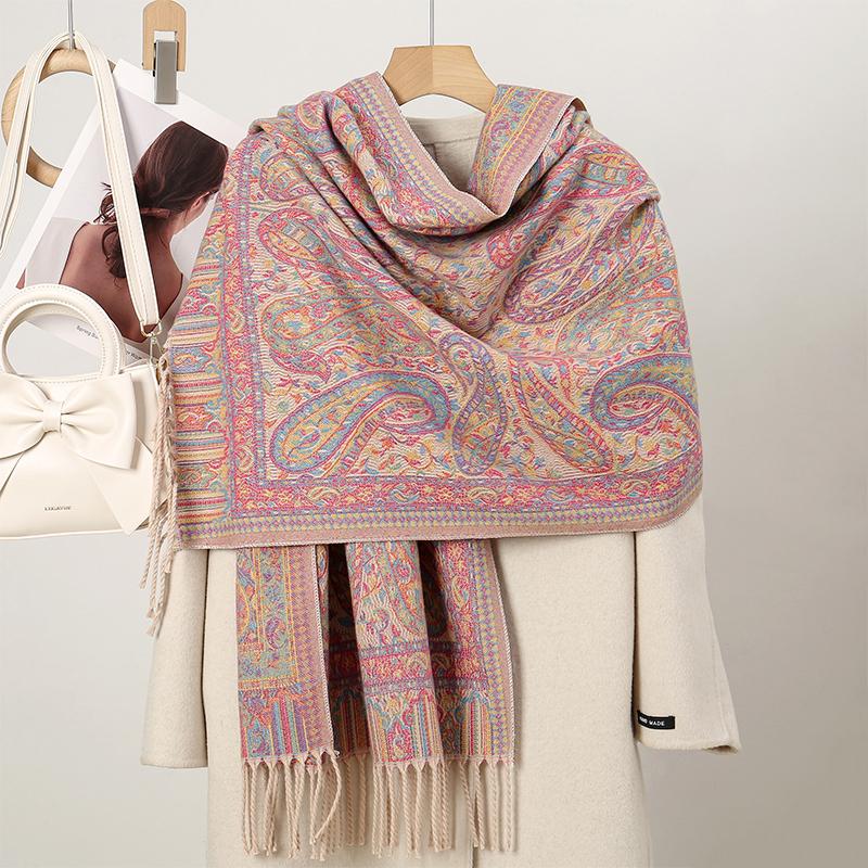 New Shawl Warm Winter Scarf Hijab Women Print Paisley Cashmere Pashmina Thick Wrap Head Neck Foulard Luxury Blanket Echarpe