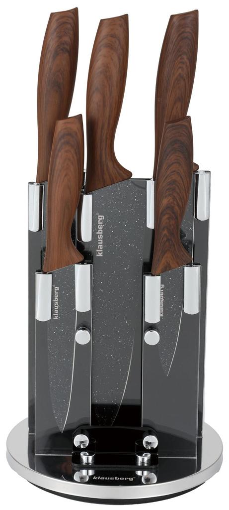 KLAUSBERG KB-7615 5-piece kitchen knife set in a rotating stand