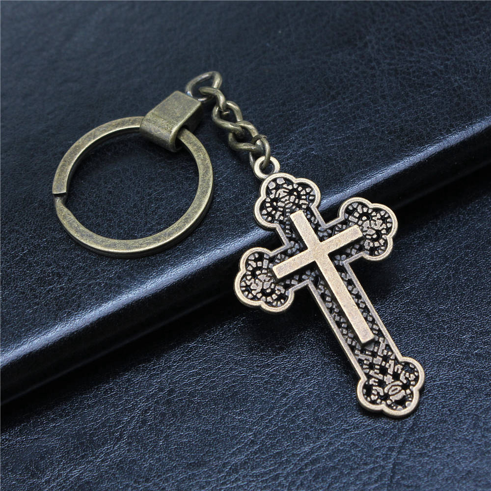 Религиозные брелки с крестом, выводы для Diy, аксессуары для металлических ремесленных цепочек для ключей