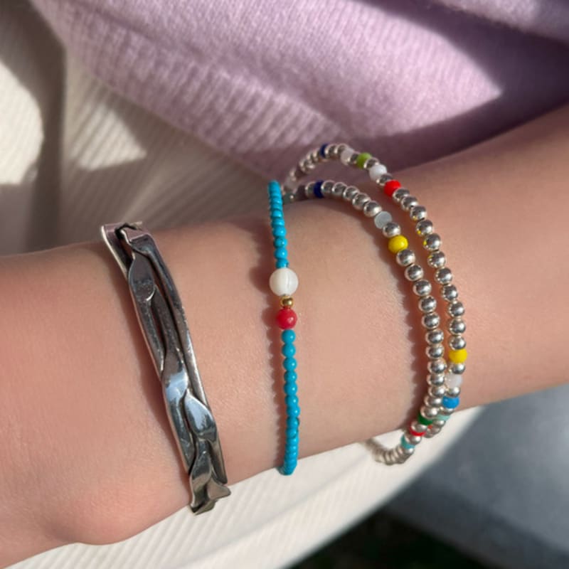 Мой омлет [серебро 925 пробы]океан синий браслет