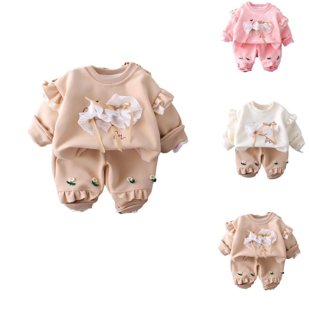 Детский повседневный комплект с длинным рукавом, удобные наряды для повседневной носки