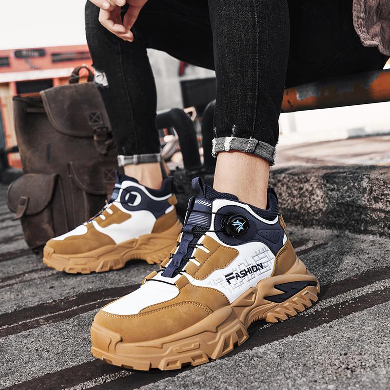 Мужская уличная обувь с вращающейся пряжкой, модная повседневная спортивная обувь, всесезонная, с мягкой подошвой, нескользящая, кроссовки для бега на открытом воздухе, кроссовки для студентов