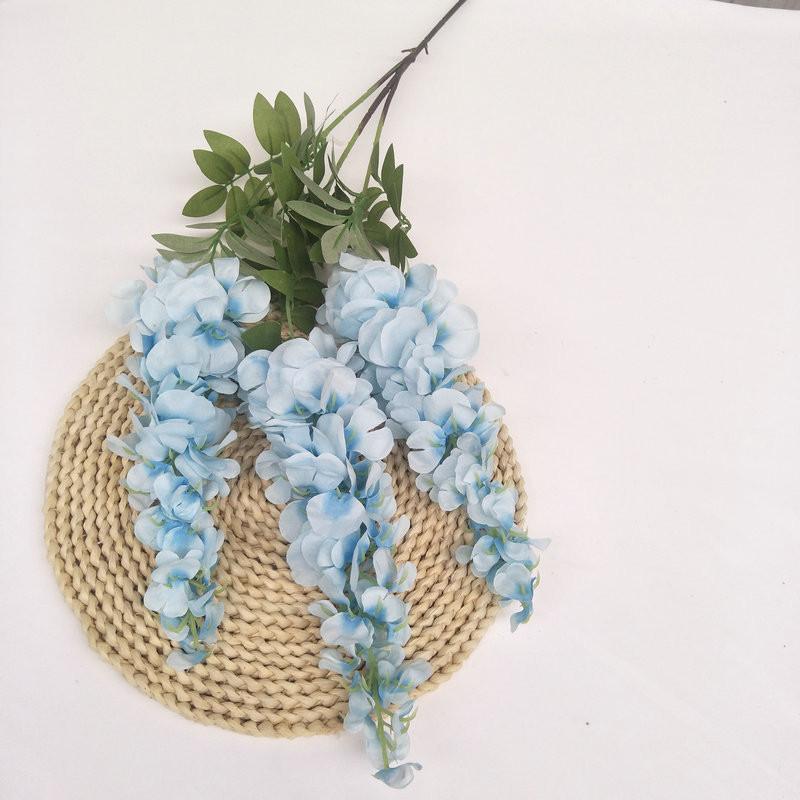 Искусственные глицинии фиолетового цвета для свадебного декора и потолочных композиций для мероприятий