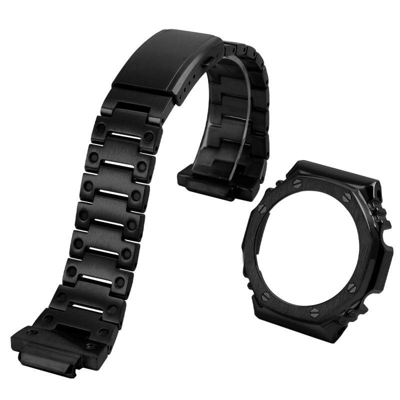 Ремешок для часов из нержавеющей стали для Casio G-Shock GA-2100/GA 2110/GA-B2100, Металлическая крышка корпуса-безеля с модифицированным дизайном, Мужской 16 мм