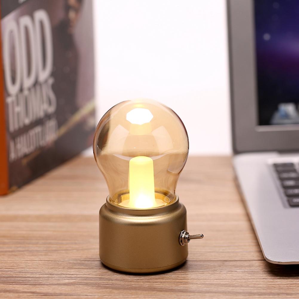 Ретро светодиодный ночник USB-перезаряжаемый ночник Золотой