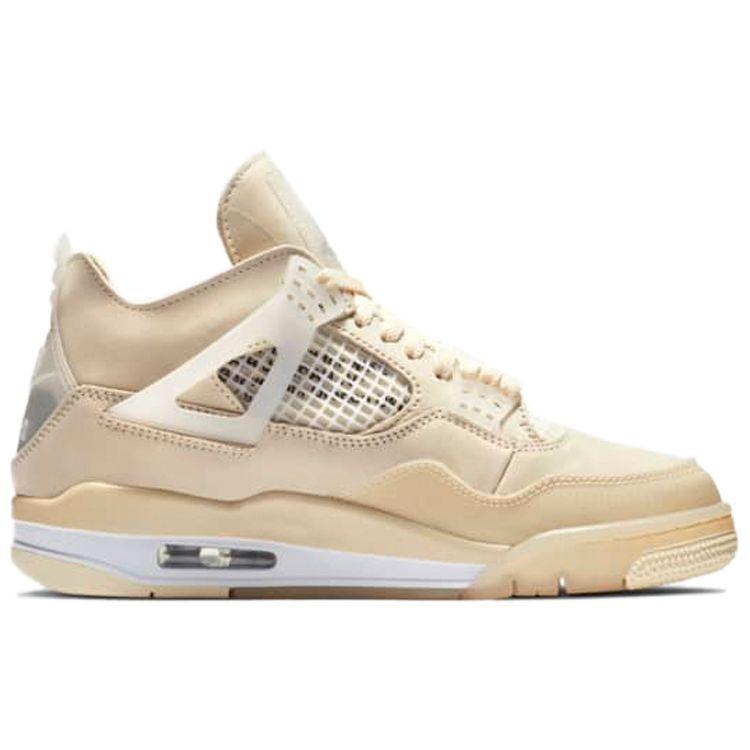 Off-White X  Air Jordan 4 Retro SP Sail Women Sneakers Tan Muslin Black CV9388-100