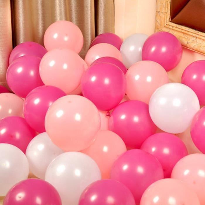 Inflatable Balloon - Not Specified - 100 Pcs - Rose Red, Soft Powder, White - 10 Cm - Latex