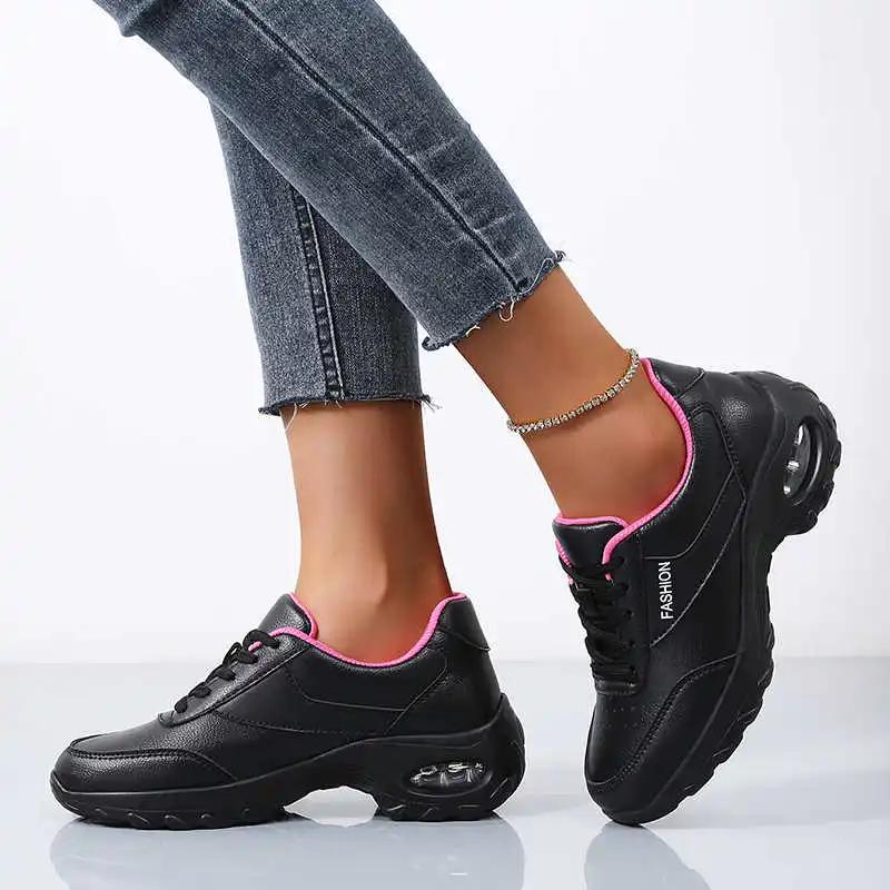 Модная шнурованная низкая женская обувь Обувь для тренировок Женские кроссовки Коричневые ботинки для женщин Спортивная обувь Модные уличные лоферы Тени