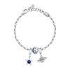 Drops Bracelet With Clear And Blue Crystals SCZ1380 For Women