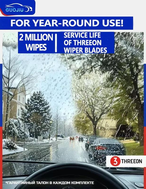 26"+24" Hook Frameless Wipers, Quiet 11-Layer Blades for Honda Pilot, Mercedes-Benz Vaneo W414