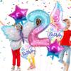 Ice Purple Butterfly Balloon Set Starry Sky Digital Side Flying Butterfly Baby Shower Birthday Party Arrangement