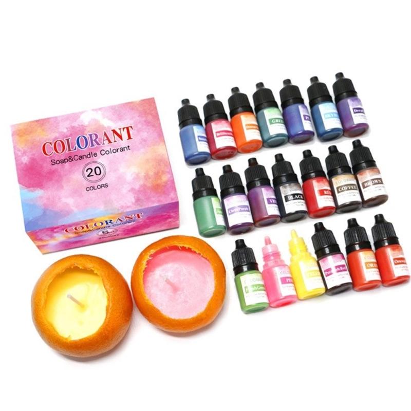 20 цветов, свечные красители, пигмент, ароматизированный жидкий краситель, пигмент, форма для свечи, мыло, окраска, ручная работа, смоляный пигмент