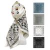 Women's Fashion Silk Scarf Large Square Scarf 90cm Black and White Cashew Print Turban Silk Satin Shawl Ladies Scarf