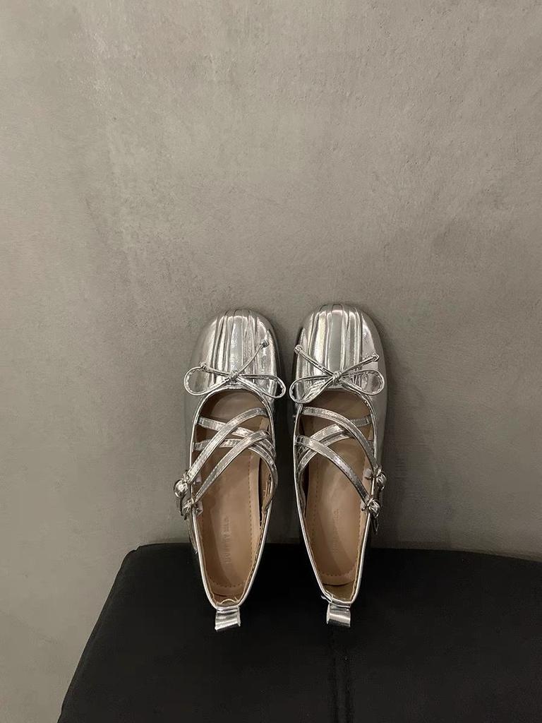 Модные балетки с бантами и перекрестными ремешками, туфли-лодочки, кроссовки с пряжкой на ремне и круглым носком, плоские туфли из лакированной кожи, однотонные, модные, элегантные, сексуальные, новые