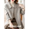 Fashionable Woolen Jacket Women's  Coat with Long Sleeves Autumn