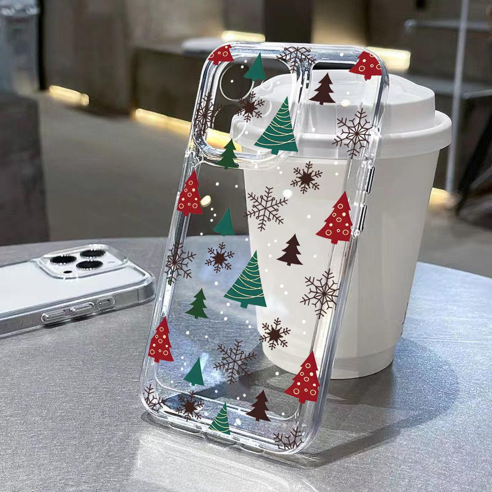 Силиконовый рождественский чехол для телефона iPhone 14 Pro Max Funda iPhone 11 16 15 13 12 XR X XS 7 8 Plus SE 16promax 15promax прозрачный чехол