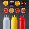 3 Holes Sauce Squeeze Sauce Bottles Condiment Dispenser With Lids Oil Bottle Kitchen Tool Seasoning Mustard Salad Storage Jar