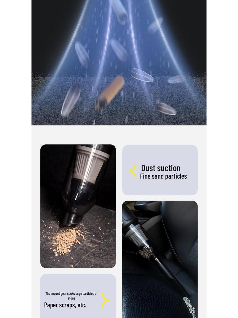 Compact Dual-Use Wireless Car Vacuum Cleaner with Super Suction and Blowing Function for Home and Car