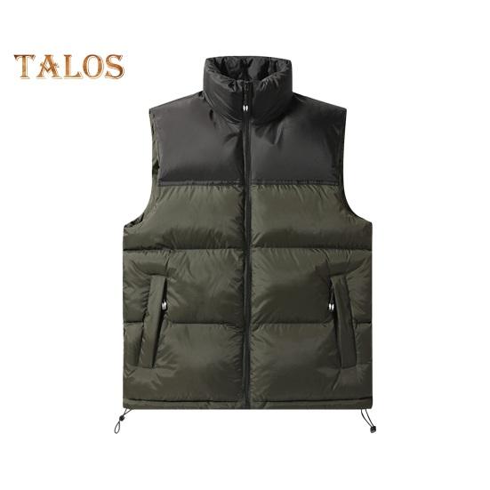 Мужской хлопковый жилет с воротником-стойкой, без рукавов, лоскутный цветной хлопковый жилет, пальто с карманами, эластичный шнурок, подол, застежка-молния, жилет, верхняя одежда