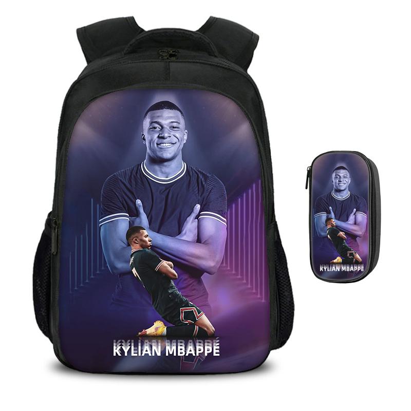 M-Mbappe Двухслойный Рюкзак Футбольная Звезда Набор из 2 Штук Рюкзак, Спортивные Пеналы Школьные Сумки Детский Школьный Mochila Rucksack