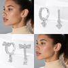 Earring S925 Silver Exquisite Drop Earring Butterfly Cross Design Accessory Jewelry Anniversary Fine Gift