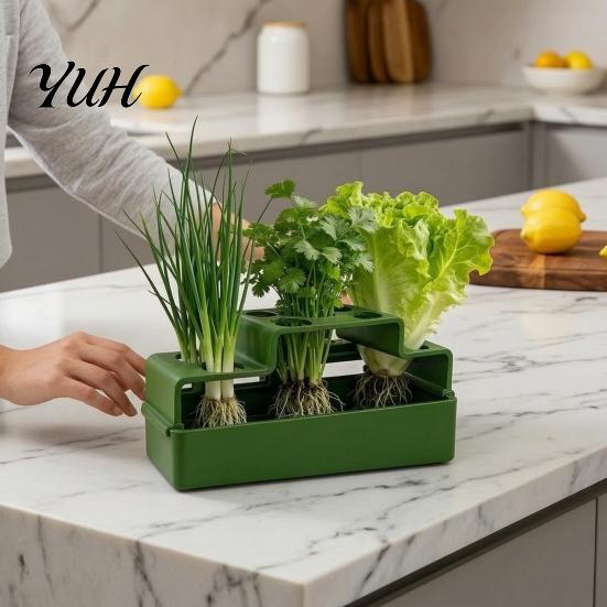 Creative Gift for Home Cooks 3D Printed Hydroponic Green Onion Planter, Soil?Free Scallion Growing Tray, Automatic Water Storage Planter Reusable